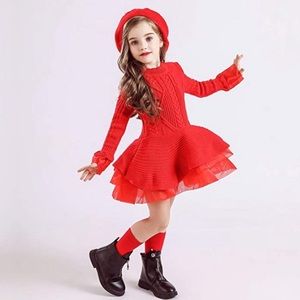 TTYAOVO Little Girls Long Sleeve Soft Tutu Skirt Casual Dress